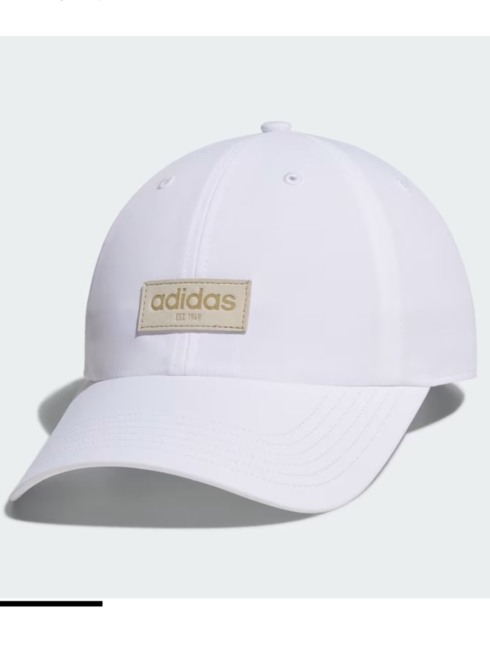 NWT Court Relaxed Strapback adidas White Hap Cap with Beige Logo Patch